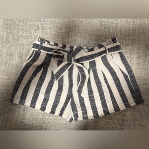 Striped Black and White Women Shorts